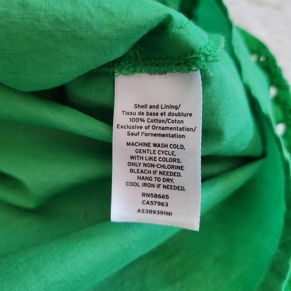 1901 Emeral Eyelet Faux Wrap Cotton Midi Dress Sz 6 - Picture 11 of 11